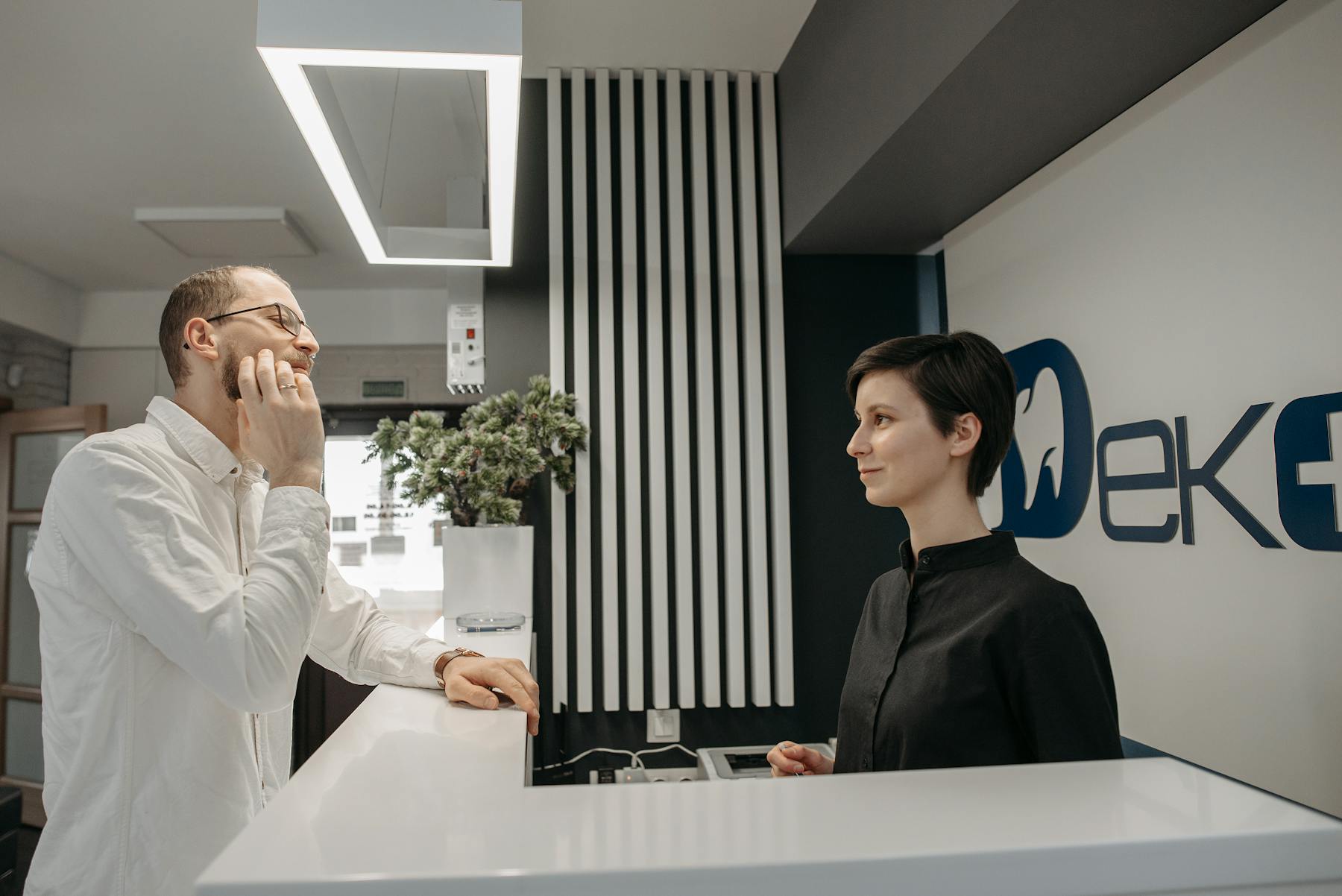 Modern dental workspace with patient access activity